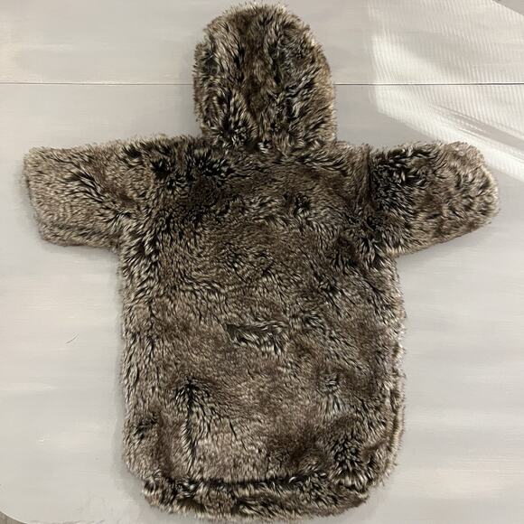 London & Cole Faux Fur Hooded Bunting Snug Sack Snowsuit Soft Cozy Unisex Brown - Picture 5 of 9
